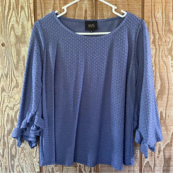 Blue Textured Blouse 💙 Size Medium - Picture 1 of 3